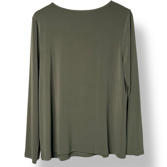 KIM & CO. Brazil Knit Essential Long Sleeve Top In Olive Green Sz XL - Picture 4 of 9